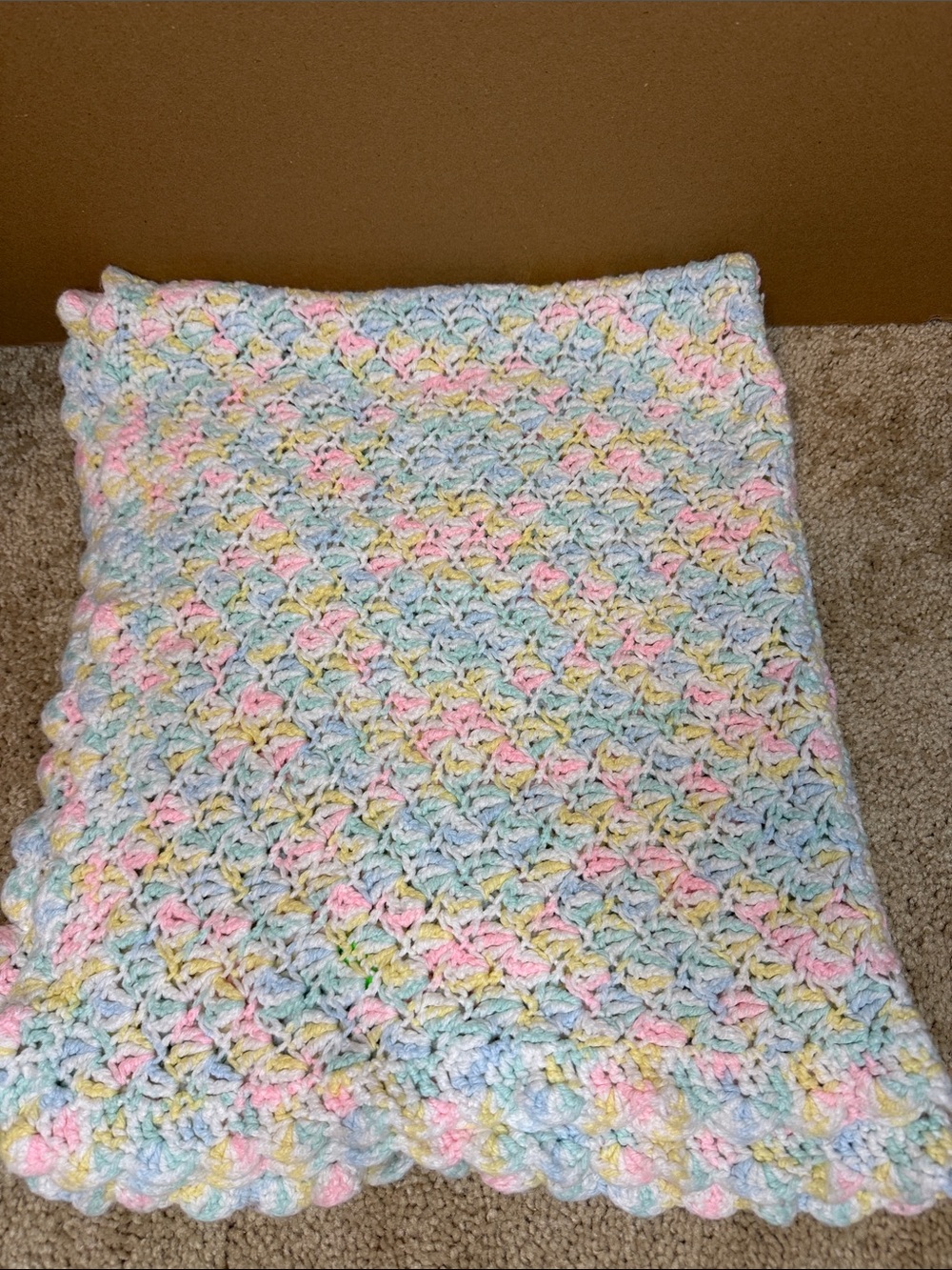 Handmade Pastel Crochet Baby Blanket